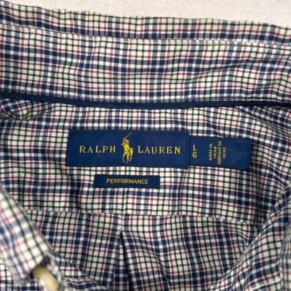 Polo Ralph Lauren Performance Shirt Mens L Plaid Button Down Stretch Preppy